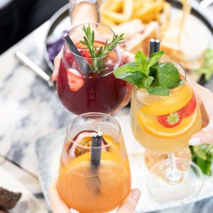 glasses of colourful sangria